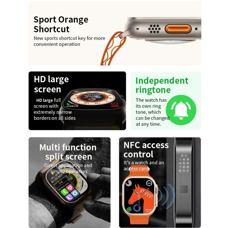 S8 Ultra max smart watch watch8 sleep Heart rate Monitor NFC Bluetooth call Smart watch Men sports bracelet Kids Smart watch Couple Watches Fitness Waterproof Smartwatches s8 ultra smart watch for Men