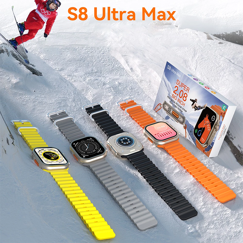 S8 Ultra max smart watch watch8 sleep Heart rate Monitor NFC Bluetooth call Smart watch Men sports bracelet Kids Smart watch Couple Watches Fitness Waterproof Smartwatches s8 ultra smart watch for Men