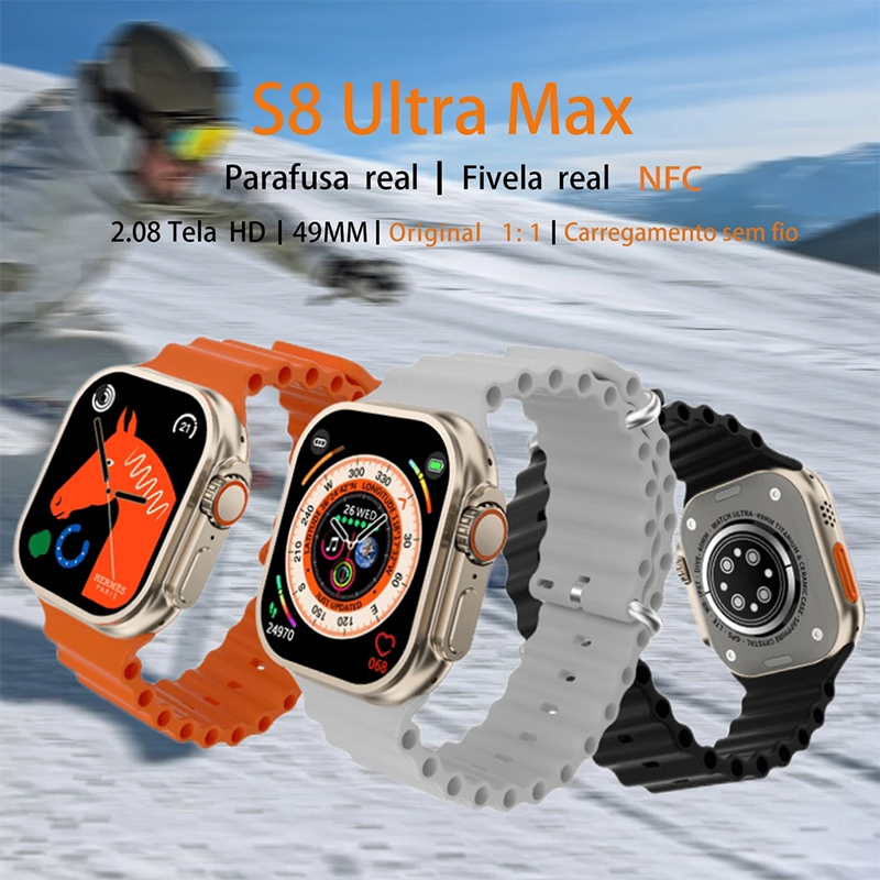 S8 Ultra max smart watch watch8 sleep Heart rate Monitor NFC Bluetooth call Smart watch Men sports bracelet Kids Smart watch Couple Watches Fitness Waterproof Smartwatches s8 ultra smart watch for Men