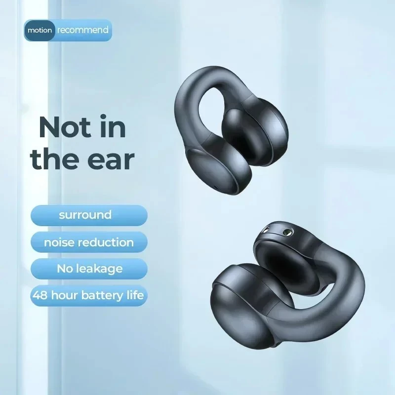 AloTech TWS X58 Wireless Bone Conduction Earphones Bluetooth 5.3 Headphones Waterproof Sports Earbuds Clip-on Earphones with Microphone Wireless Bluetooth Earphone Gaming Headset Wireless Earpods Pods