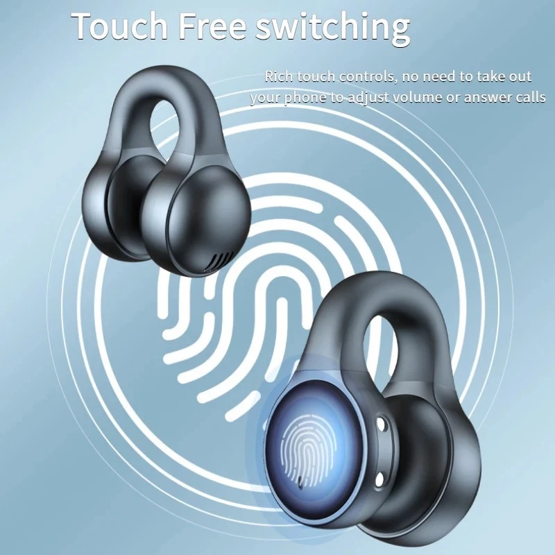 AloTech TWS X58 Wireless Bone Conduction Earphones Bluetooth 5.3 Headphones Waterproof Sports Earbuds Clip-on Earphones with Microphone Wireless Bluetooth Earphone Gaming Headset Wireless Earpods Pods
