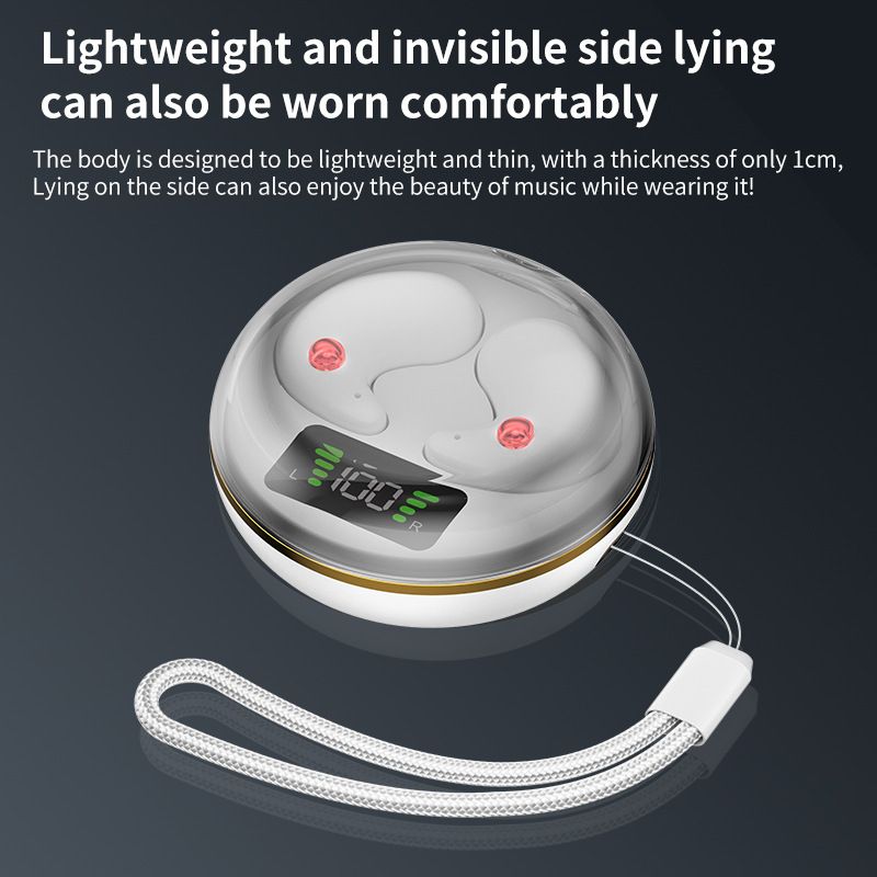AloTech BY8 Noise Reduction Earphone Wireless Bluetooth 5.3 Headphones Gaming Headset Sleeping HIFI Earbuds J1 Wireless Sleeping Earphopnes With Mic With lanyard Bluetooth Earpods Wireless Headphone