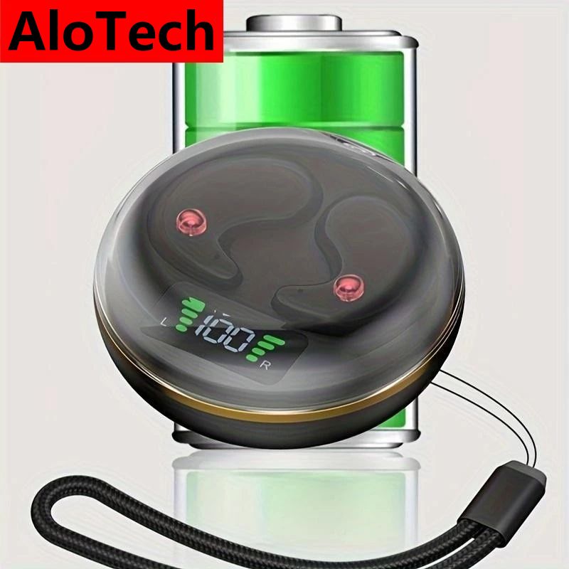 AloTech BY8 Noise Reduction Earphone Wireless Bluetooth 5.3 Headphones Gaming Headset Sleeping HIFI Earbuds J1 Wireless Sleeping Earphopnes With Mic With lanyard Bluetooth Earpods Wireless Headphone