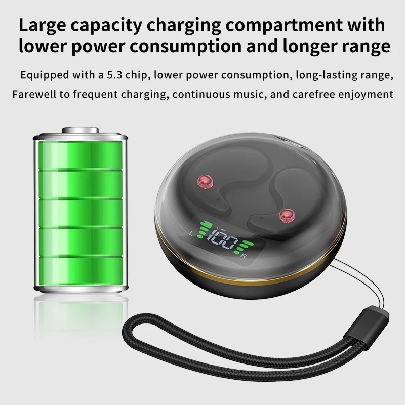 AloTech BY8 Noise Reduction Earphone Wireless Bluetooth 5.3 Headphones Gaming Headset Sleeping HIFI Earbuds J1 Wireless Sleeping Earphopnes With Mic With lanyard Bluetooth Earpods Wireless Headphone