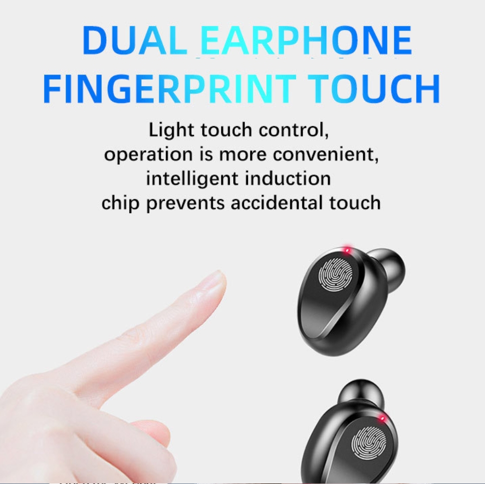 AloTech Wireless Bluetooth Earphone TWS F9 Earbud With Large Battery LED Display Touch Control Earpods 9D Stereo Sports Headphone Gaming Headset Wireless Earphone Wireless Earbuds Bluetooth Headset