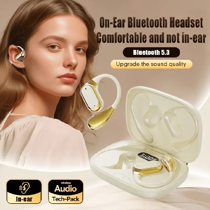 AloTech Earbuds Q11 Bluetooth Wireless Earbuds TWS Hanging Ear Style Earphone Bluetooth 5.4 Touch Control Long Battery Life with Mic HiFi Stereo Sound Waterproof Sports Wireless Earpods BT Headphone