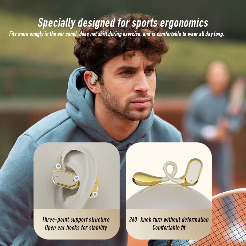 AloTech Earbuds Q11 Bluetooth Wireless Earbuds TWS Hanging Ear Style Earphone Bluetooth 5.4 Touch Control Long Battery Life with Mic HiFi Stereo Sound Waterproof Sports Wireless Earpods BT Headphone