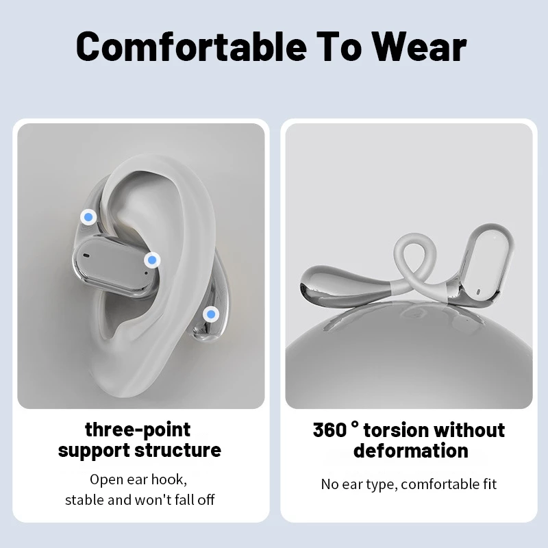 AloTech Earbuds Q11 Bluetooth Wireless Earbuds TWS Hanging Ear Style Earphone Bluetooth 5.4 Touch Control Long Battery Life with Mic HiFi Stereo Sound Waterproof Sports Wireless Earpods BT Headphone