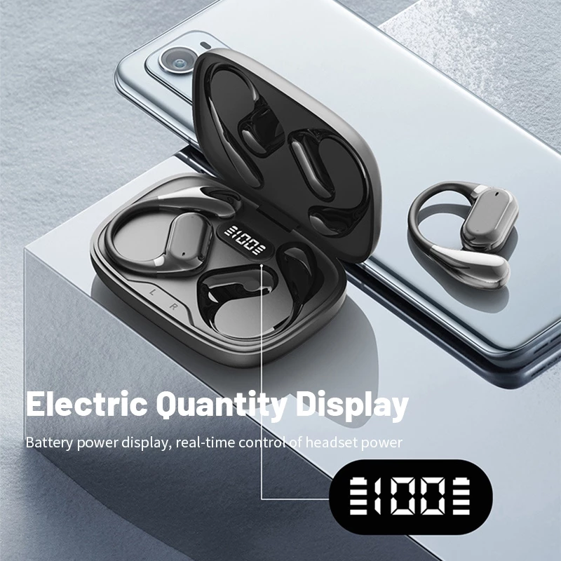 AloTech Earbuds Q11 Bluetooth Wireless Earbuds TWS Hanging Ear Style Earphone Bluetooth 5.4 Touch Control Long Battery Life with Mic HiFi Stereo Sound Waterproof Sports Wireless Earpods BT Headphone