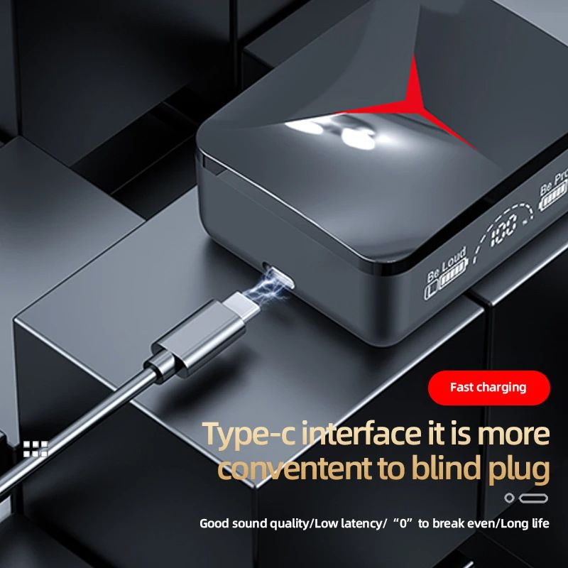 M90 Pro TWS Bluetooth Earphones Wireless Headphones Touch Control Gaming Headsets HIFI Stereo Sound Noise Reduction With Mic Original Wireless Headphones Sliding Cover Bluetooth Earpods Sports Earbuds