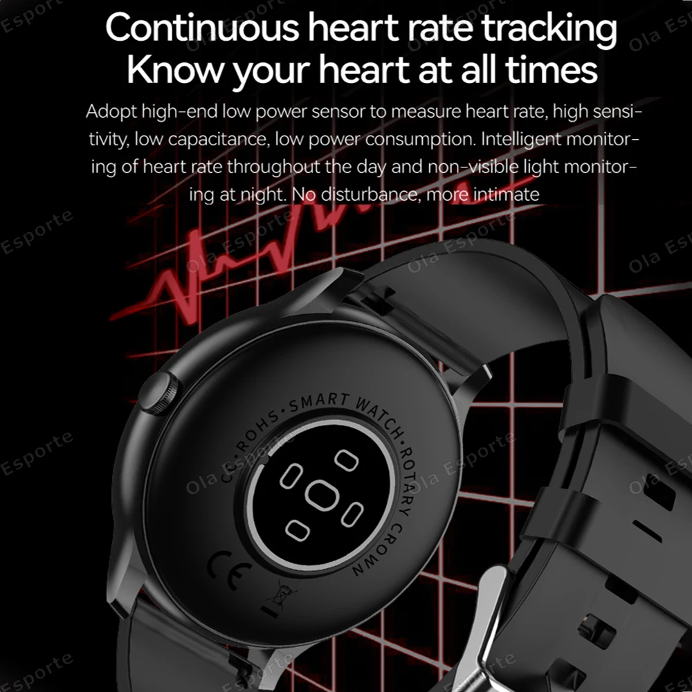 LXASFIT GT2 Smart Watches HD Round Screen Touch Control Bluetooth Smart Bracelet Heart Rate Monitor Waterproof Smartwatch Sports Smartwatch Woman Smartwatch Android IOS Fitness Smart Watch For Men