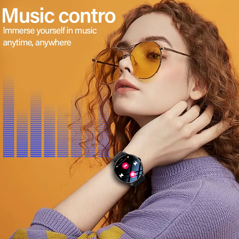 LXASFIT GT2 Smart Watches HD Round Screen Touch Control Bluetooth Smart Bracelet Heart Rate Monitor Waterproof Smartwatch Sports Smartwatch Woman Smartwatch Android IOS Fitness Smart Watch For Men