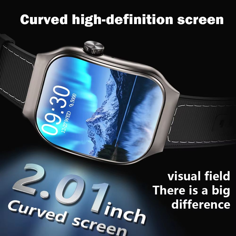 LAXASFIT New Bluetooth Call Smart Watch for Men 2.01" HD Curved Screen Sports Watch Health Monitor Sleep Heart Rate Monitoring Fitness Waterproof Smart Watch for Android iOS H7 Smart Watch For Women
