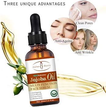 AICHUN BEAUTY Argan Castor Jojoba Tea Tree Oil Multi Function Face Serum Natural Repair Moisturizing Blemish 30ml (JOJOBA OIL)