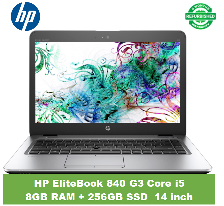 {LIMITED OFFER} HP EliteBook 840 G3 Laptop Intel Core i5 8GB RAM + 256GB SSD Storage 14” inch Display Refurbished Business Laptops PC Notebook High Quality Windows Computer