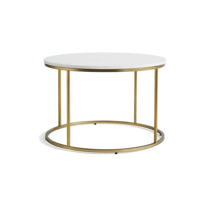 Nobel Wooden Round Decor And Coffee Table White/Gold