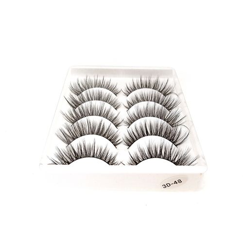 5 Pairs/Set 3D Soft Faux Mink Hair False Eyelashes Stereoscopic Multi layer Wispy Fluffy Mixed Pack Lashes Eyelash Extension Thick And Natural False Eyelashes Makeup Tools