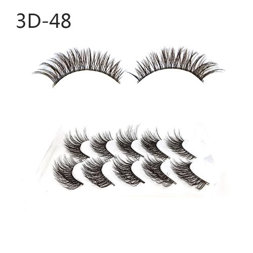 5 Pairs/Set 3D Soft Faux Mink Hair False Eyelashes Stereoscopic Multi layer Wispy Fluffy Mixed Pack Lashes Eyelash Extension Thick And Natural False Eyelashes Makeup Tools