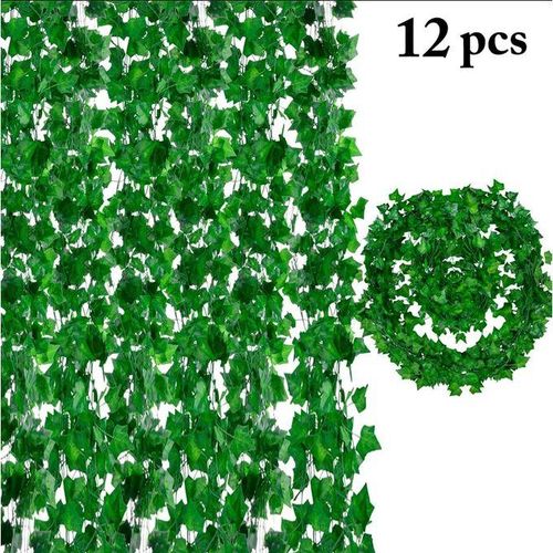 12pcs Rattan Artificial Leaves Vines Leaves Grape Ivy