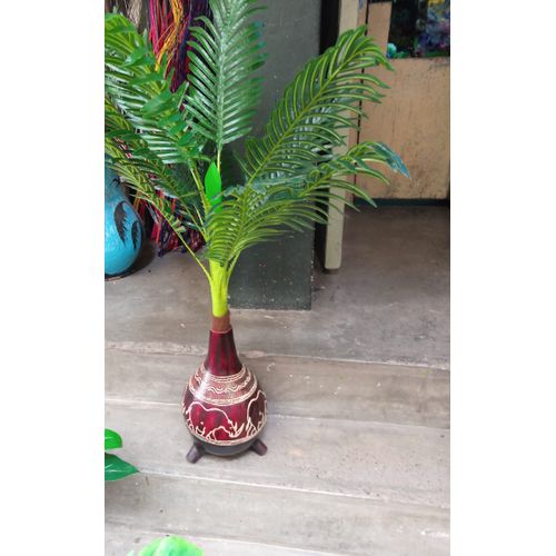 Plastic Palm Tree Plant With Vase