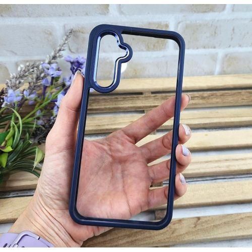 Samsung Galaxy A16 Transparent, Clear and Colorless with Blue Edges New Skin Unique and Stylish Phone Case/ Cover