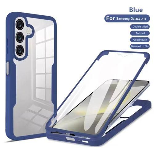 Samsung Galaxy A16 Transparent, Clear and Colorless with Blue Edges New Skin Unique and Stylish Phone Case/ Cover