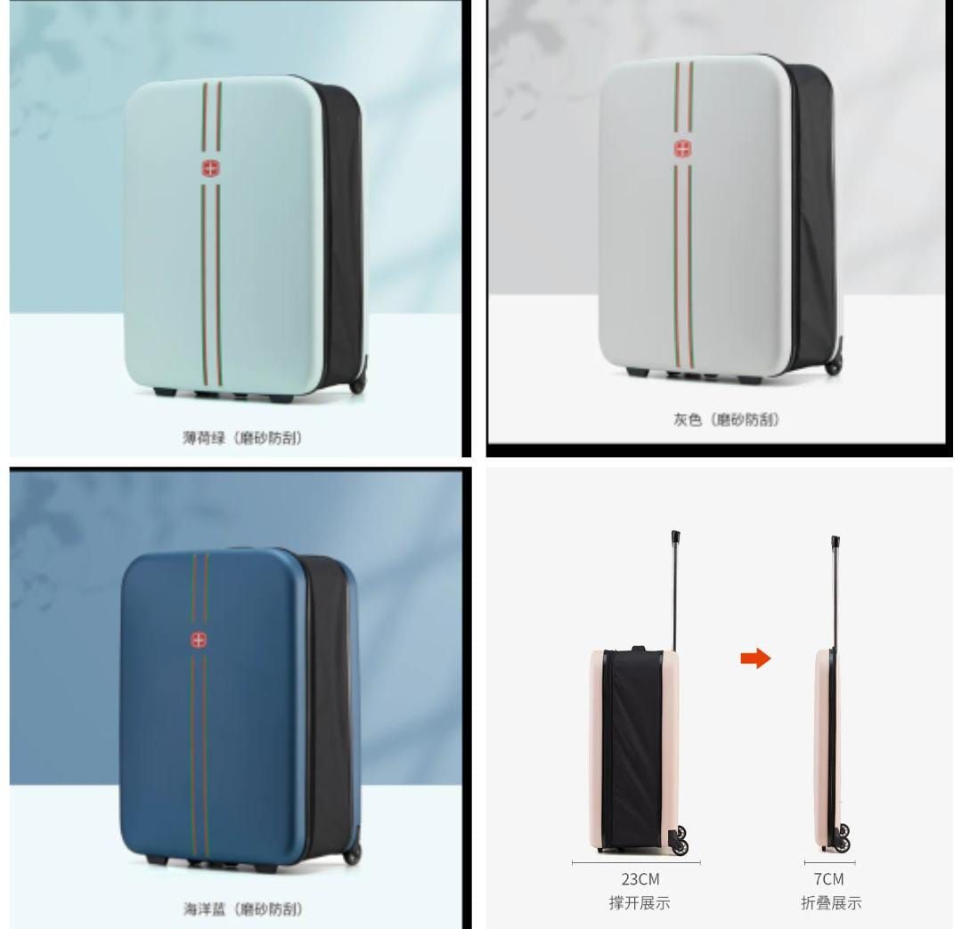 Collapsible travel luggage bag with wheels & lock
🔐. Size: 24 inches 


Color: white only