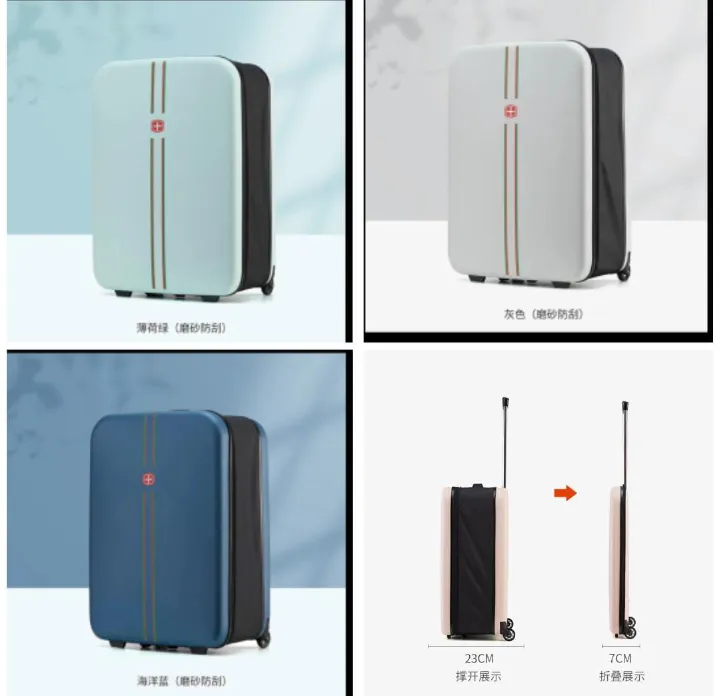 Collapsible travel luggage bag with wheels & lock
🔐. Size: 24 inches 


Color: white only