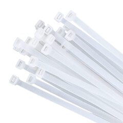WHITE NYLON TIE WRAPS 8X200MM (100pcs)