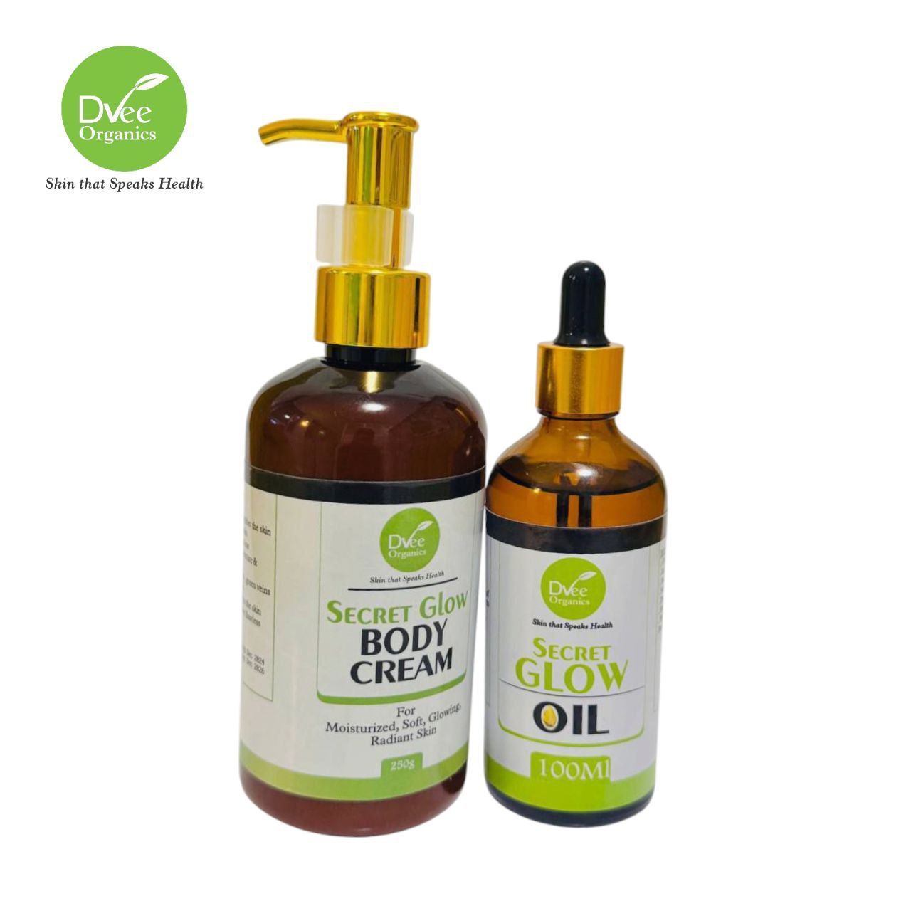 Body Package - Dvee Organics - Cream & Oil for Bright Radiant Body Glow