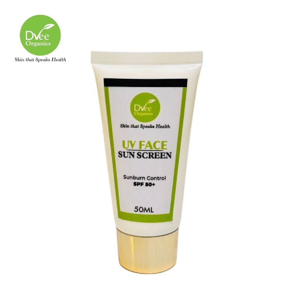Dvee Organics UV Face Sunscreen SPF 50+ - Dvee Organics - Mineral Sunscreen with No White Cast/Non Comedogenic (