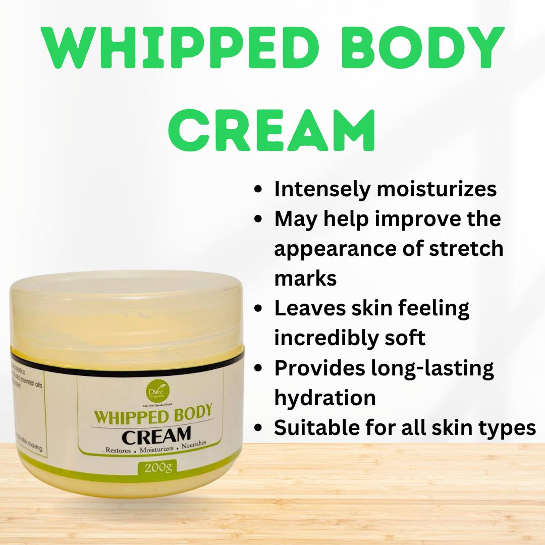 Whipped Body Cream - Dvee Organics - Skin Softening, Heals dry Skin, Clears Stretch Marks
