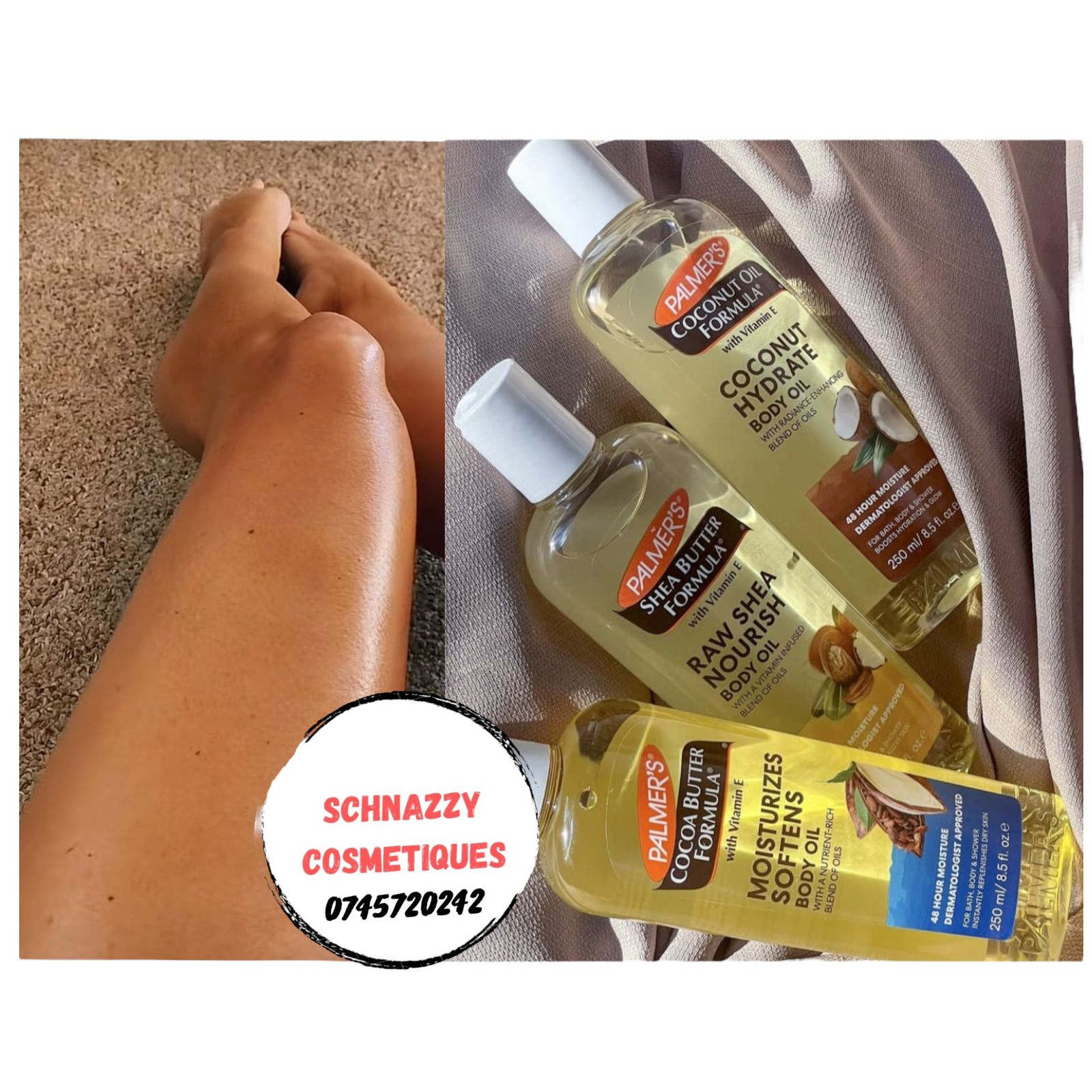250ml Palmer's Body Oil Formula (Coconut Oil, Cocoa Butter, Raw Shea Butter) 48 Hour Moisture Blend of Oils