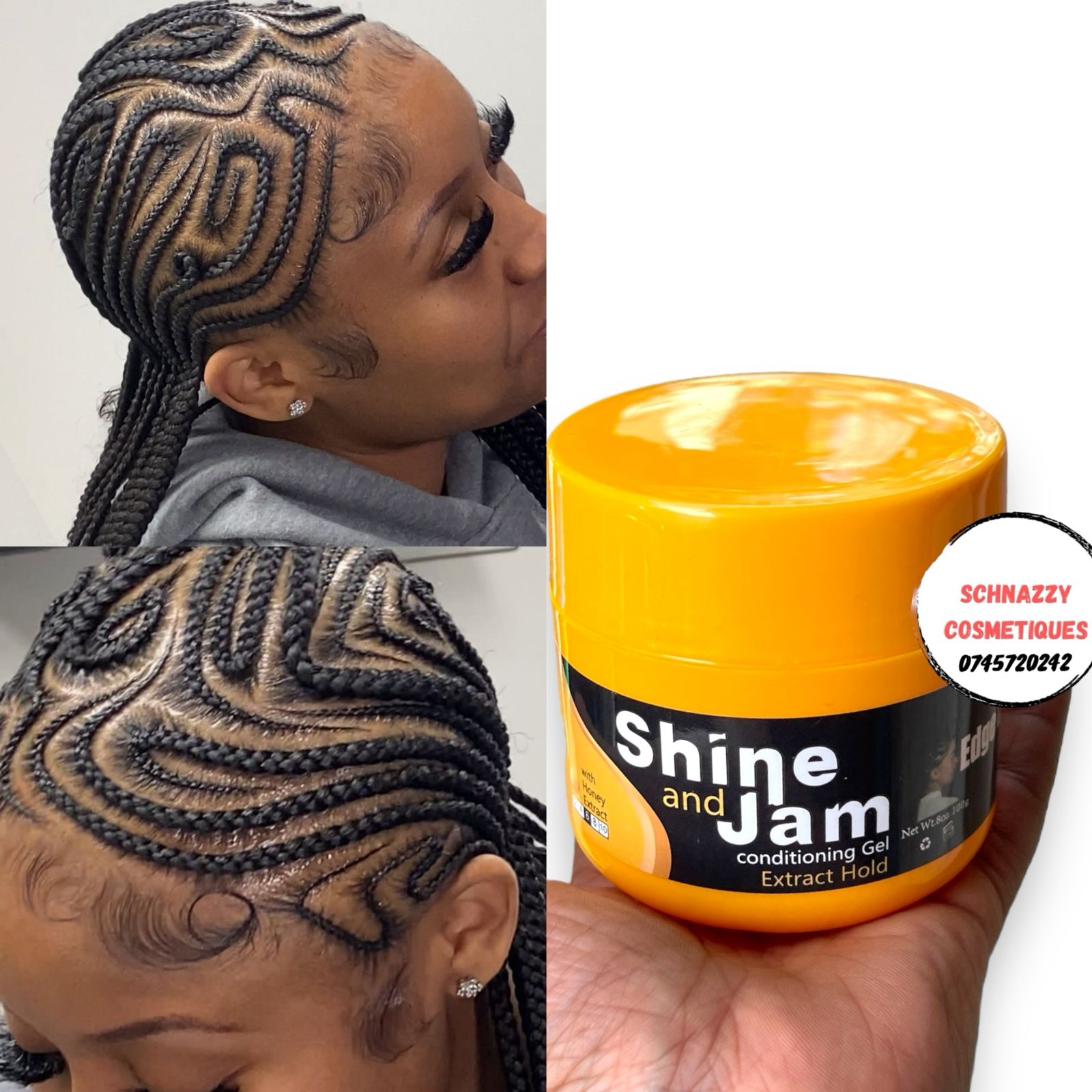 SHINE N JAM Conditioning Gel Extra Hold with Honey Extract 8oz 100g For Maximum Hold, Waves, Locks, Twists