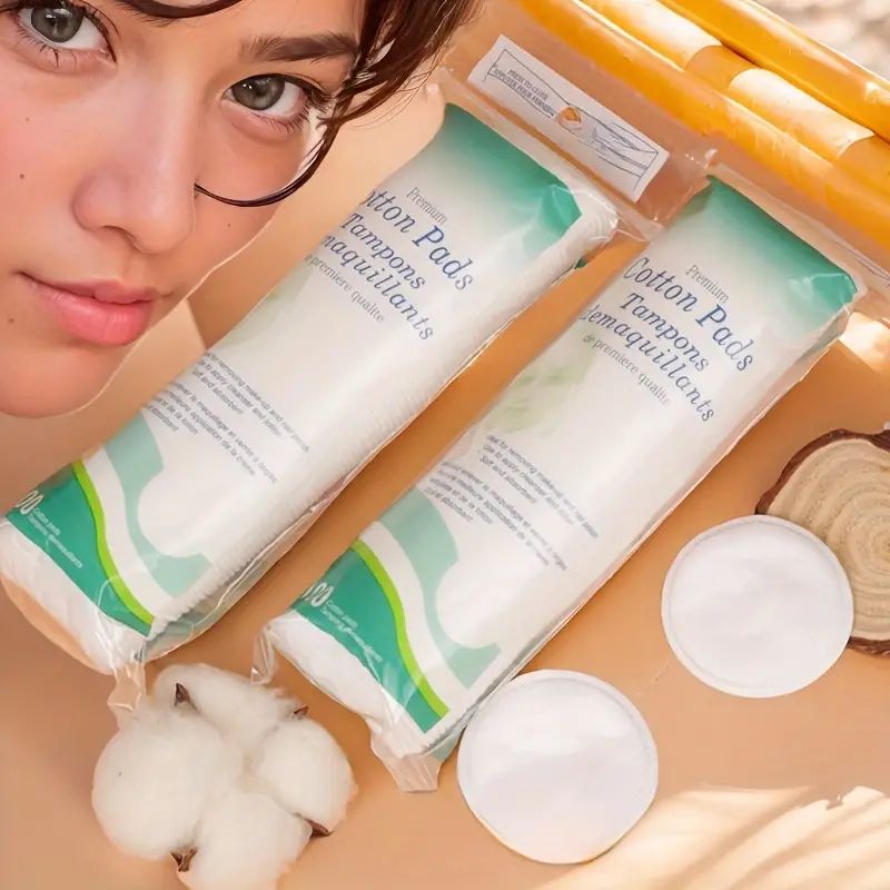 Hypoallergenic Exfoliating Pads Fine Cotton Wool Pads for Cleansers Toners Sensitive Face Clean Makeup Remover Soft Gentle Highly Absorbent Clean Facial Cotton Pads Perfectly Cleans Delicate Skin