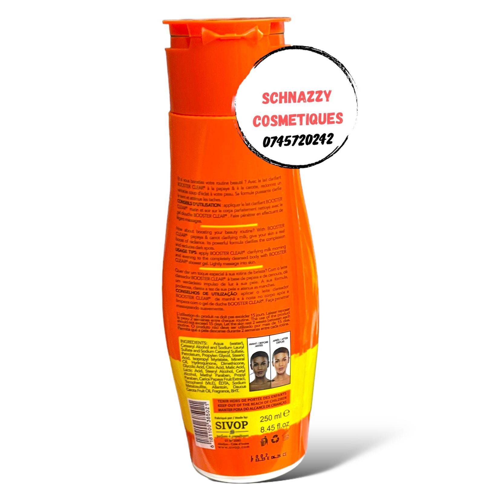 BOOSTER CLEAR for luminous even tone complexion clarifies brighten darkened hands feet Papaya Carrot Clarifying