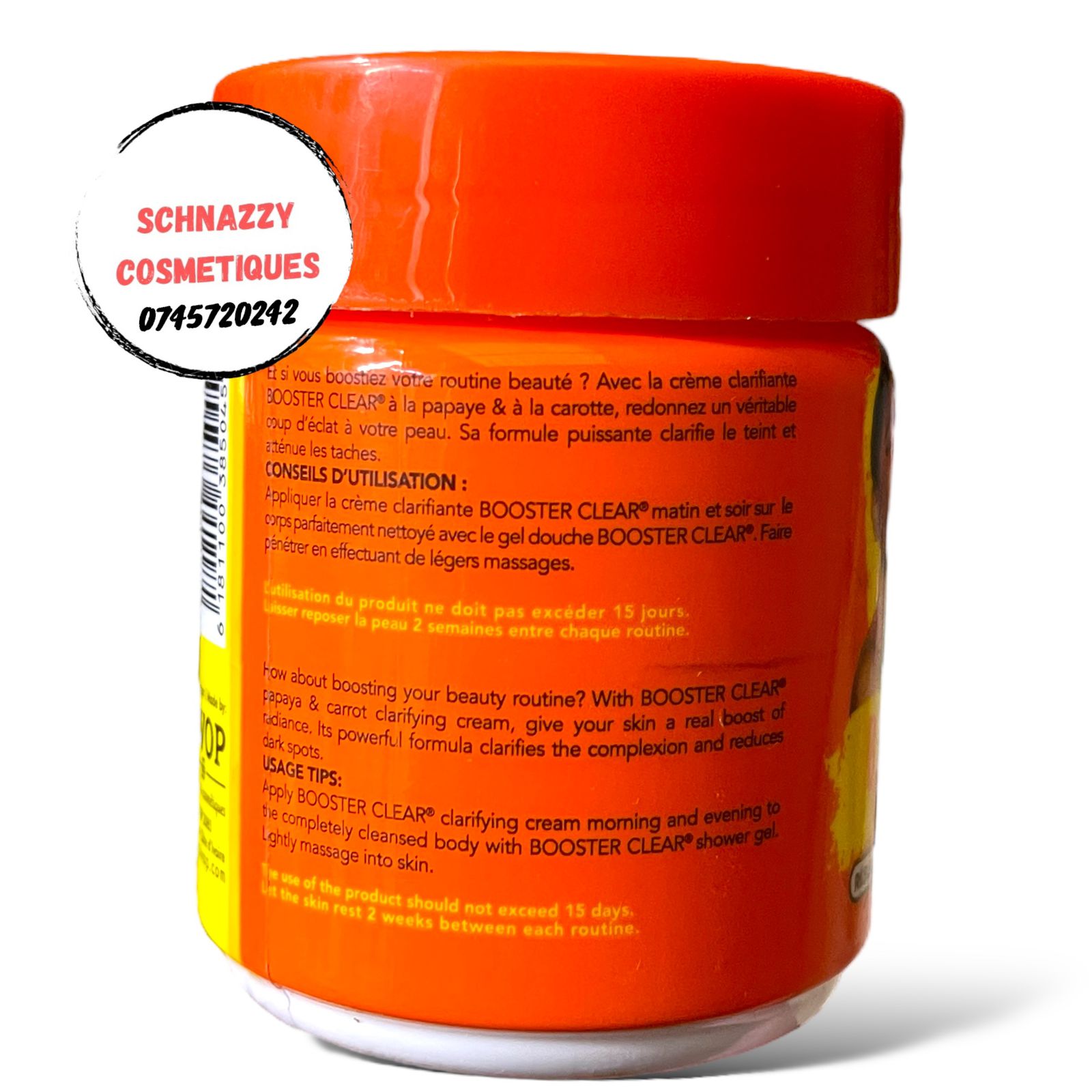 BOOSTER CLEAR for luminous even tone complexion clarifies brighten darkened hands feet Papaya Carrot Clarifying