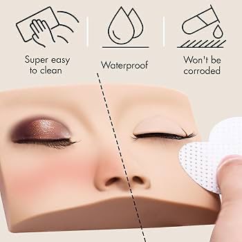 REALISTIC SKIN TEXTURE MAKE UP PRACTICE BOARD KIT FOR BEGINNERS FACE MANNEQUIN MAKEUP DOLL EYELASH MANNEQUIN MUA MAKEUP ARTISTS MAKE UP ACADEMY MAKE UP ACCESSORY COSMETIC PRACTICE
