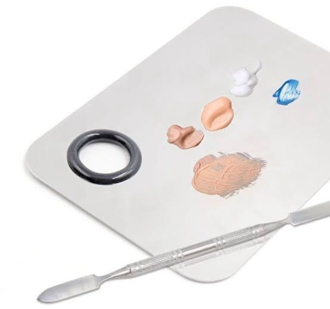 Makeup Blending Tray Foundation Tray Stainless Steel Easy to Clean Professional Makeup Tools for Beginners MUA Makeup Artist