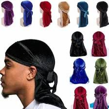 Men's Women Unisex Durag Du-rag Bandana Sports Scarf Head Wrap Tie Down Durag for Waves (Silk, Velvet) Color options