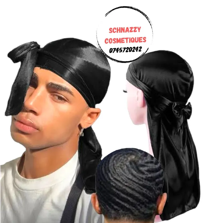 Men's Women Unisex Durag Du-rag Bandana Sports Scarf Head Wrap Tie Down Durag for Waves (Silk, Velvet) Color options