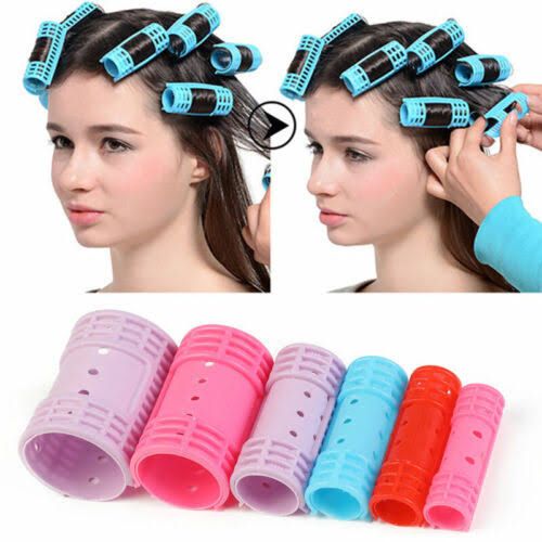 Plastic Hair Rollers Curlers Snap on Rollers Self Grip Rollers Hairdressing Curlers No Heat Hair Straightening Hair Curlers for DIY Hairdressing Hair Salon Hair Barber