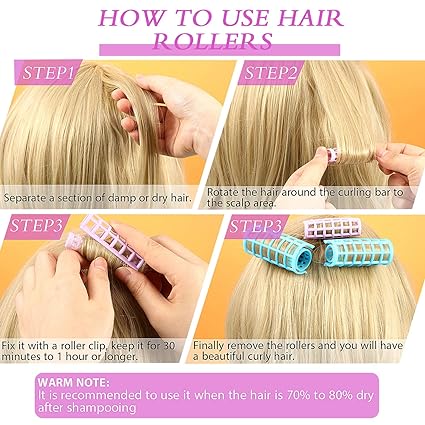 Plastic Hair Rollers Curlers Snap on Rollers Self Grip Rollers Hairdressing Curlers No Heat Hair Straightening Hair Curlers for DIY Hairdressing Hair Salon Hair Barber