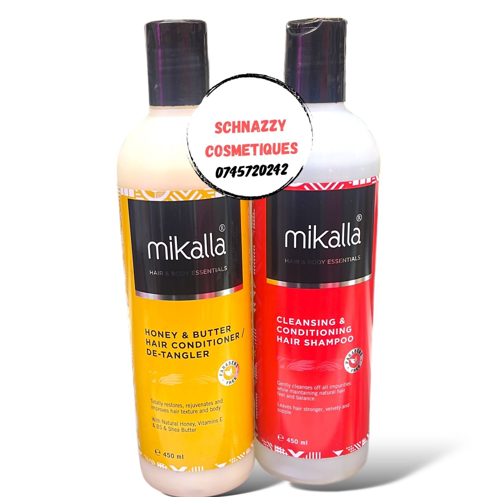 Mikalla Hair & Body Essentials. Conditioning Shampoo, Conditioner, Leave in Treatment, Mikalla Kids Tear free shampoo, Detangling Conditioner, Leave in Treatment