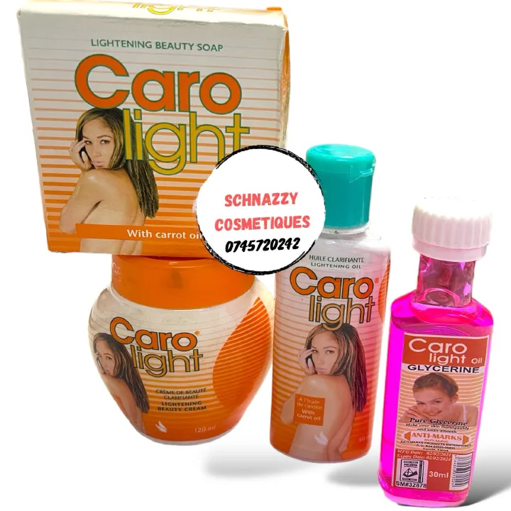 Caro Light Lightening with Carrot Oil Soap Cream Face Body Uniform Skin Lightening Complexion Maintenance
