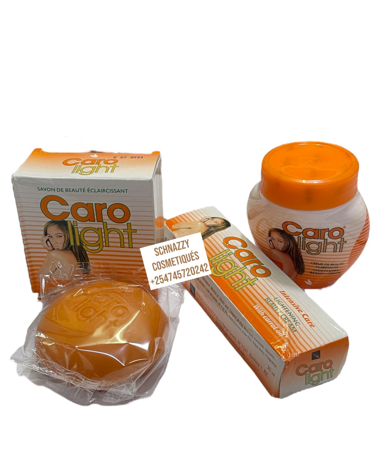 Caro Light Lightening with Carrot Oil Soap Cream Face Body Uniform Skin Lightening Complexion Maintenance