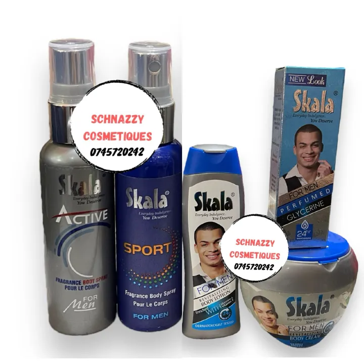 SKALA Men Skincare For Men Lotion Body Cream Glycerine plus 1 Free Perfume Men's Moisturising Fresh Scent