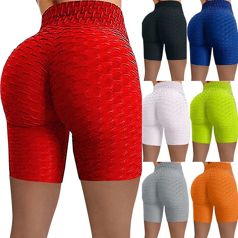 FASHION SPORTY BUBBLE SHORTS Multi-use Comfortable Style Timeless Everywhere Wear Ladies Women Trendy Sporty Look Gym Fit Gym Workout Clothes STRETCH BIKER SHORTS
