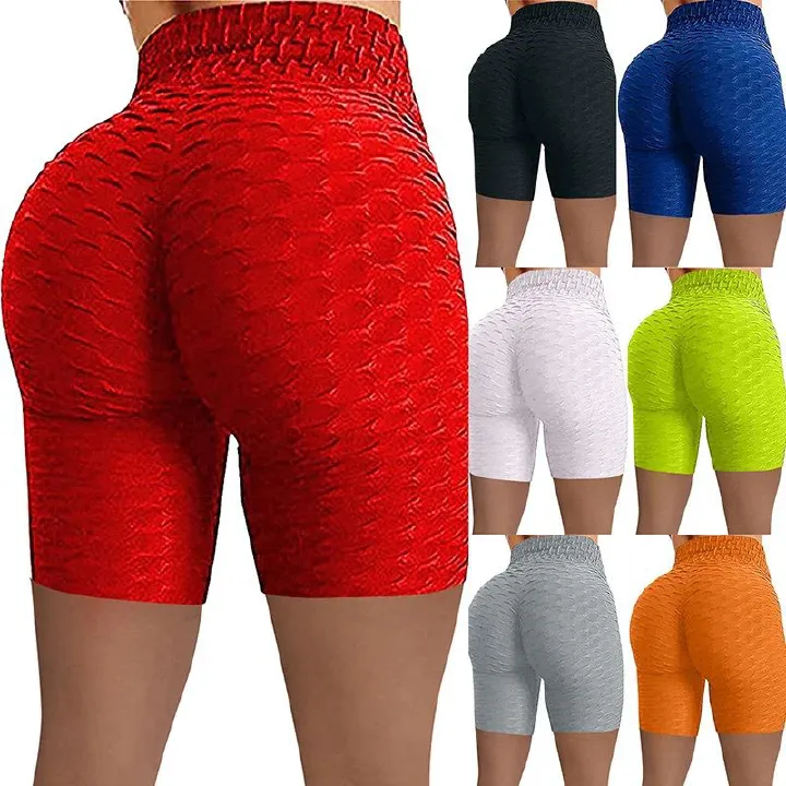 FASHION SPORTY BUBBLE SHORTS Multi-use Comfortable Style Timeless Everywhere Wear Ladies Women Trendy Sporty Look Gym Fit Gym Workout Clothes STRETCH BIKER SHORTS
