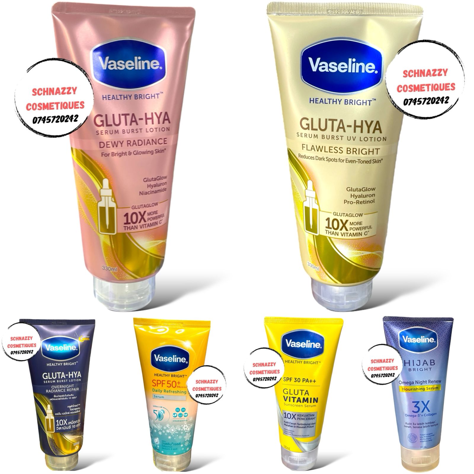 Vaseline Healthy Bright GLUTA-HYA Lotion for Flawless Bright Glowing Skin with Boosted Skin Moisture gives Even Toned Skin
